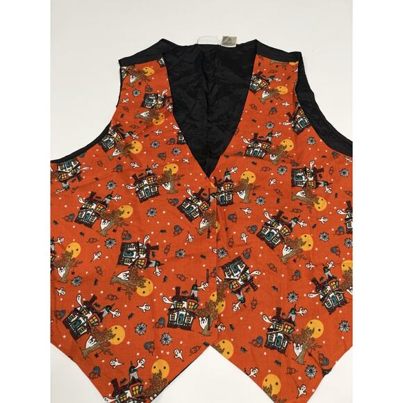 Basic Editions Jackets & Blazers - Vintage Women's Basic Editions Halloween Vest Size 24w Haunted House Ghosts